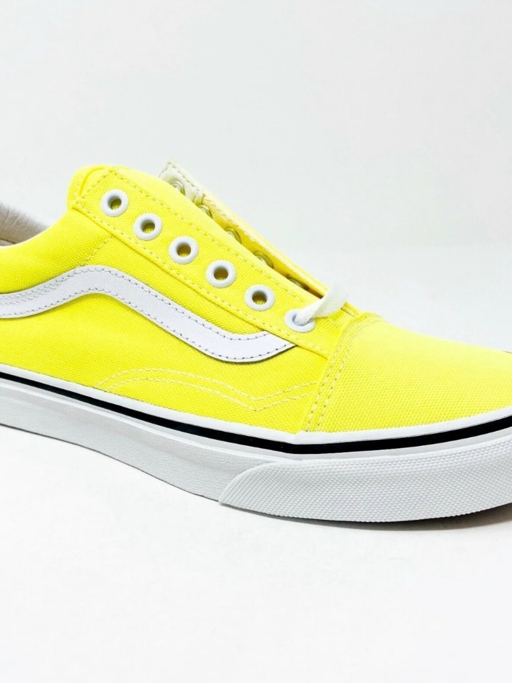 Vans Yellow Canvas Low-Top Sneakers with White Stripe